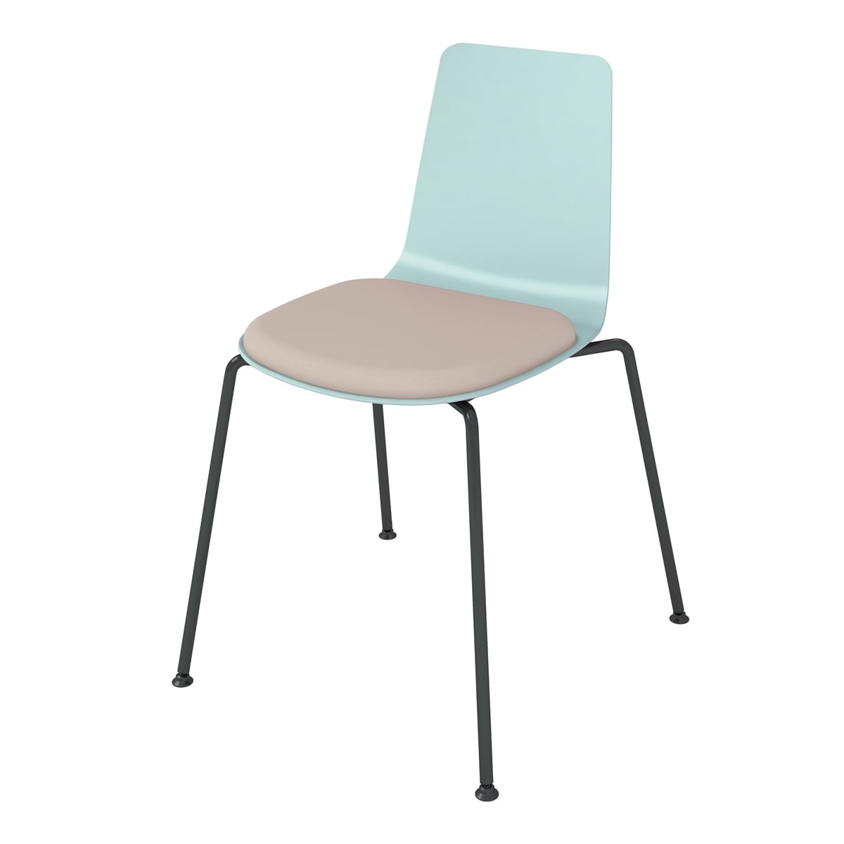 背座ホワイトターコイズ／座パッド(レザー)ブライトグレー