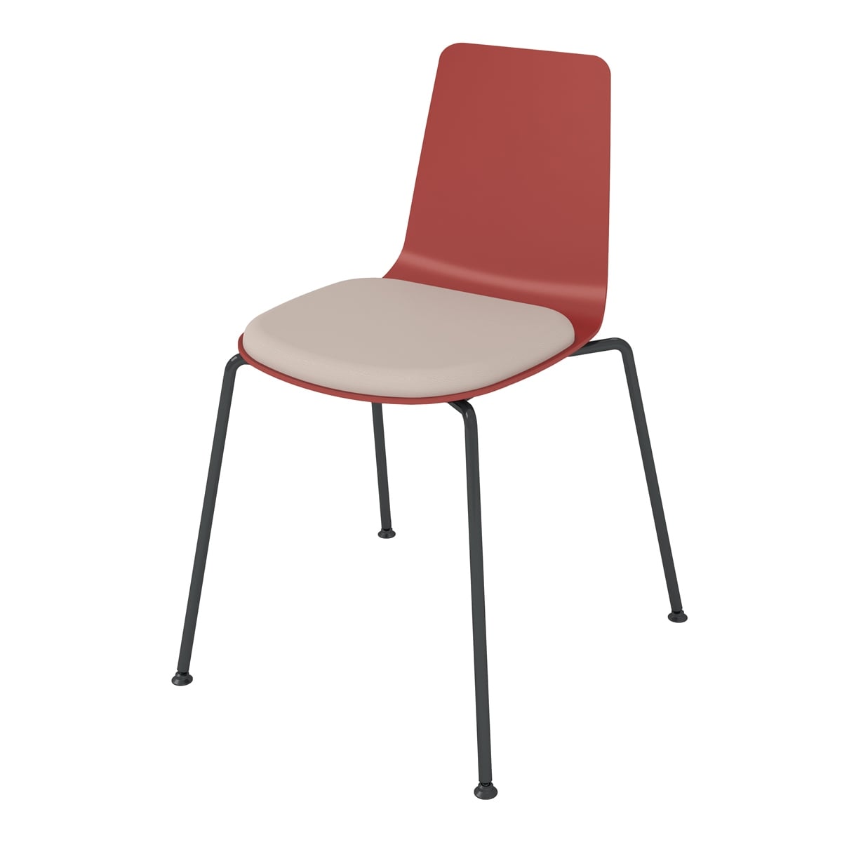 背座パーシアンレッド／座パッド(レザー)ブライトグレー