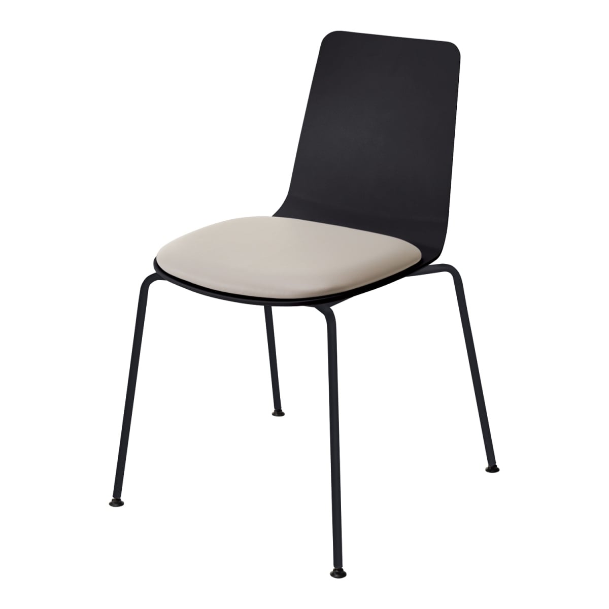 背座ブラック／座パッド(レザー)ブライトグレー