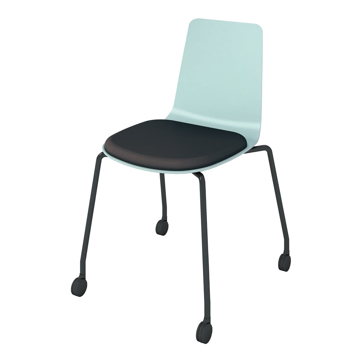 背座ホワイトターコイズ／座パッド(レザー)ブラック