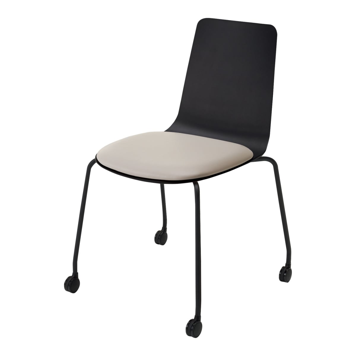 背座ブラック／座パッド(レザー)ブライトグレー