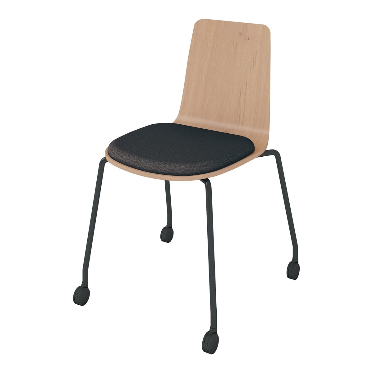 背座ティンバーミディアム／座パッド(レザー)ブラック