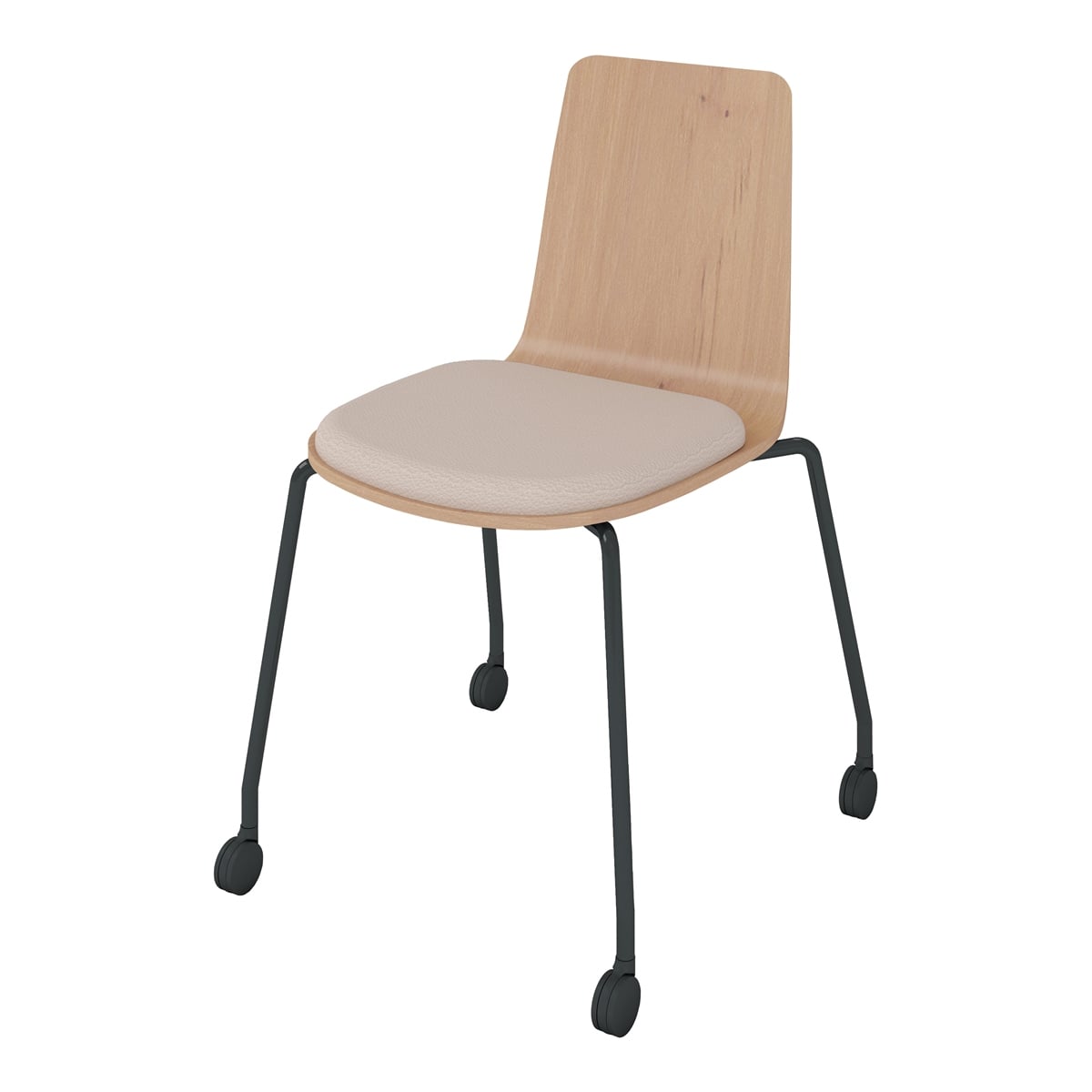 背座ティンバーミディアム／座パッド(レザー)ブライトグレー