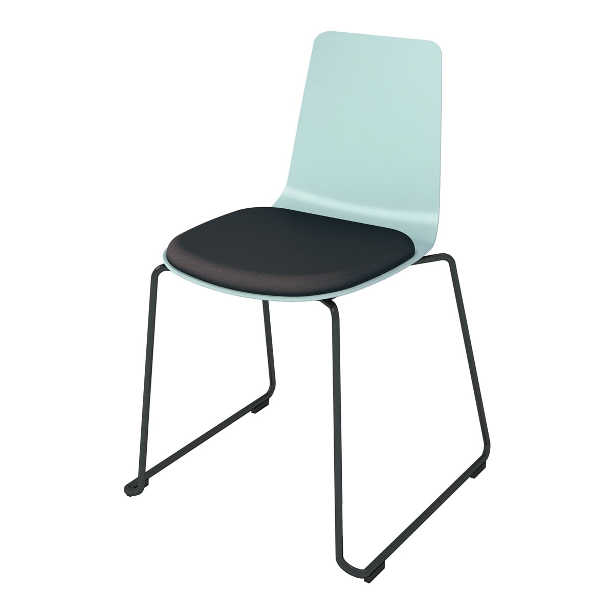 背座ホワイトターコイズ／座パッド(レザー)ブラック