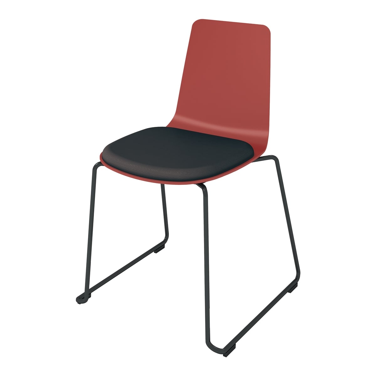 背座パーシアンレッド／座パッド(レザー)ブラック