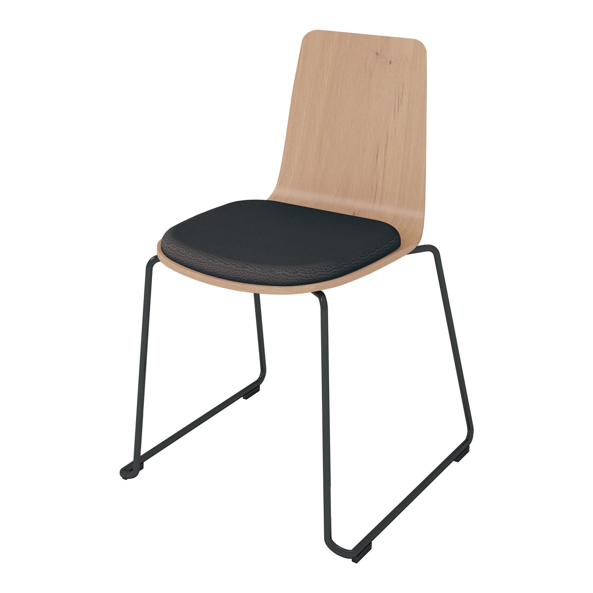 背座ティンバーミディアム／座パッド(レザー)ブラック