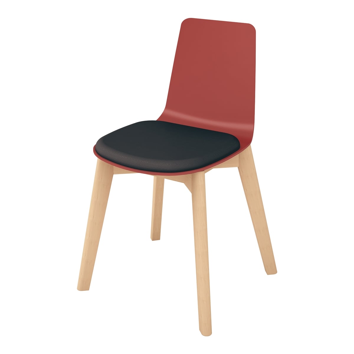 背座パーシアンレッド／座パッド(レザー)ブラック