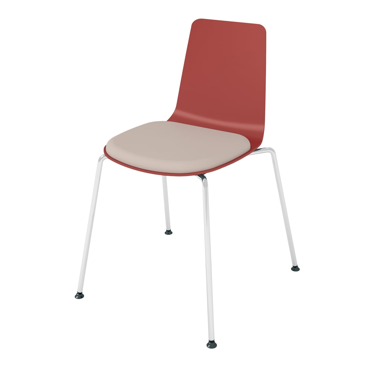 背座パーシアンレッド／座パッド(レザー)ブライトグレー