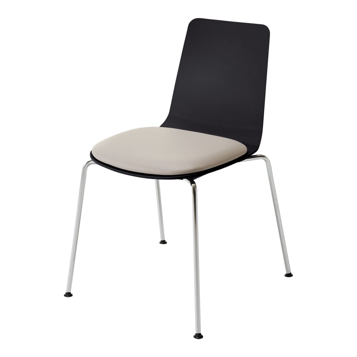 背座ブラック／座パッド(レザー)ブライトグレー