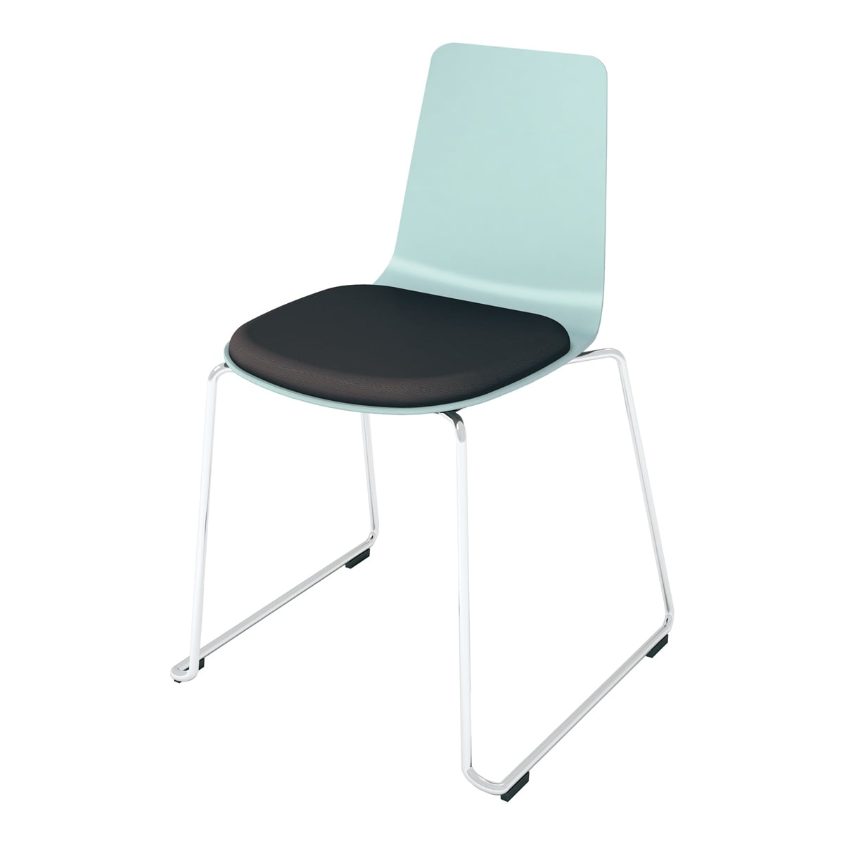 背座ホワイトターコイズ／座パッド(レザー)ブラック