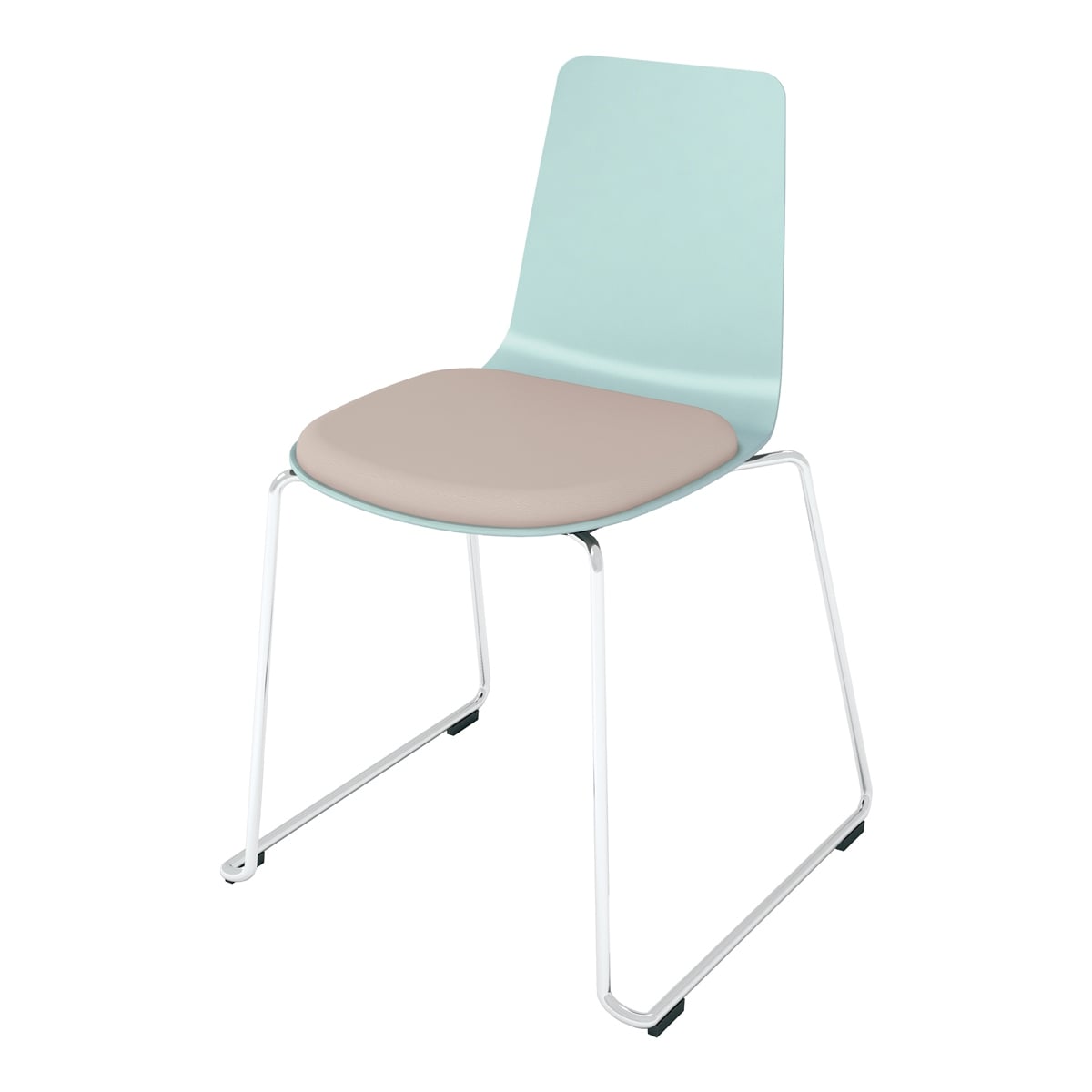 背座ホワイトターコイズ／座パッド(レザー)ブライトグレー