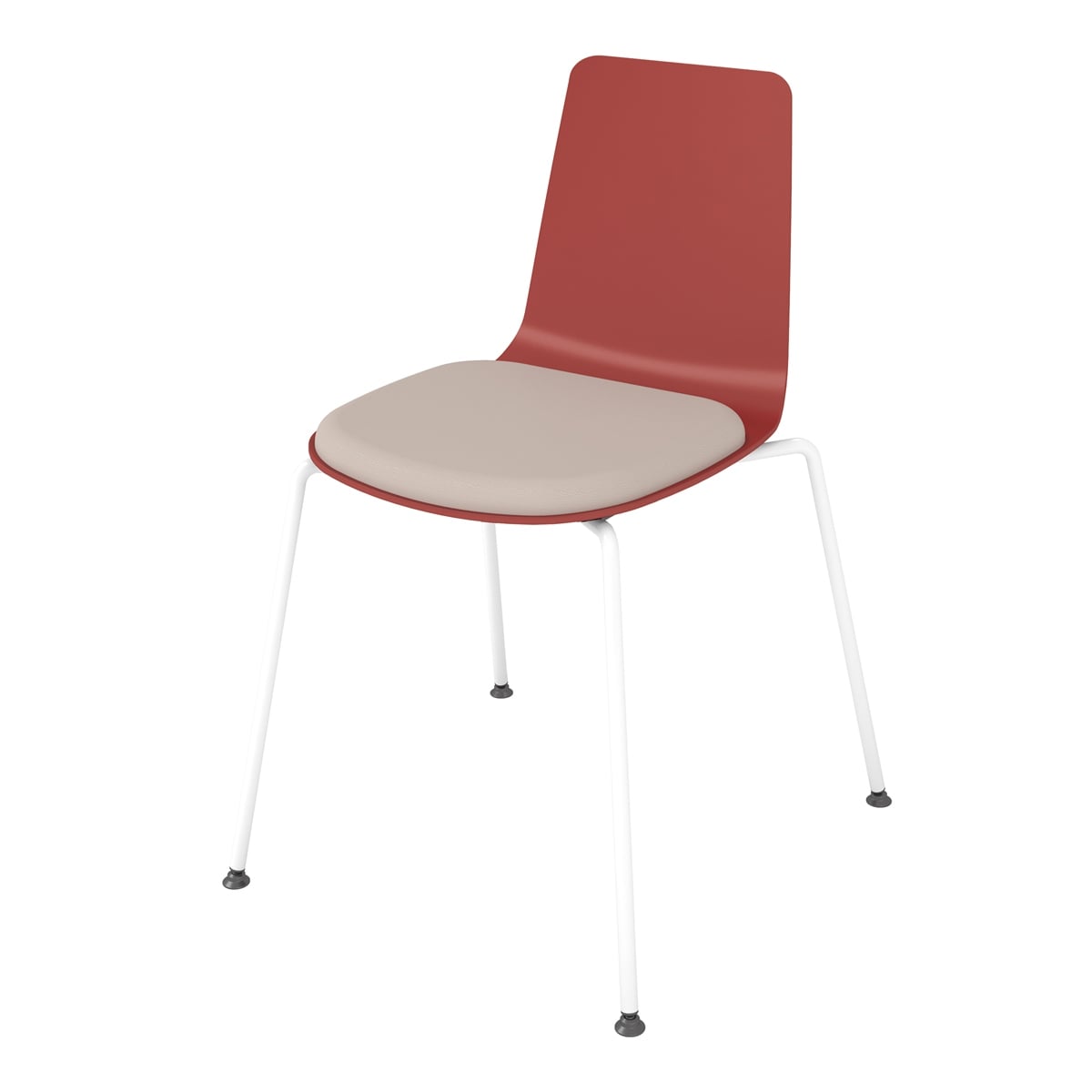 背座パーシアンレッド／座パッド(レザー)ブライトグレー