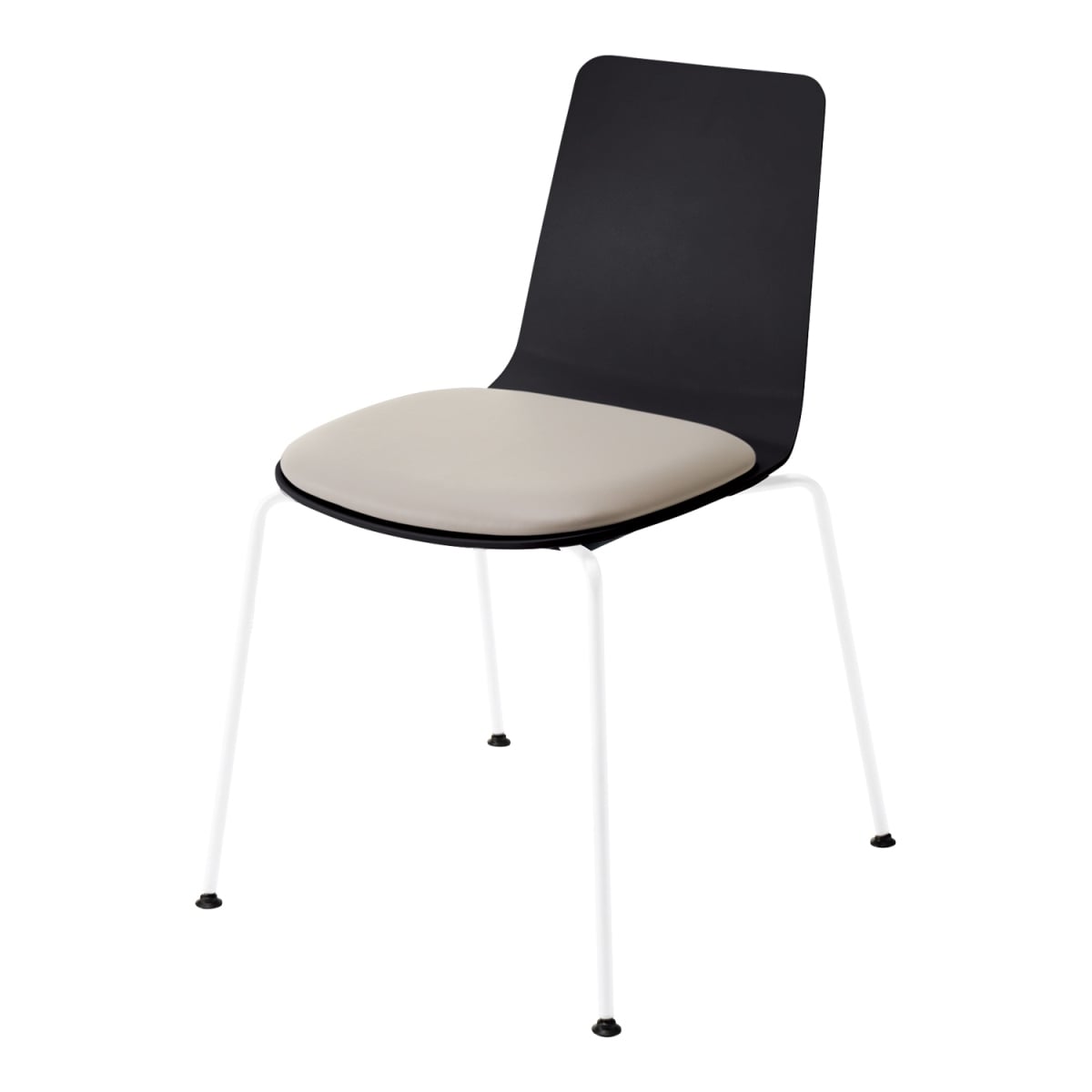 背座ブラック／座パッド(レザー)ブライトグレー