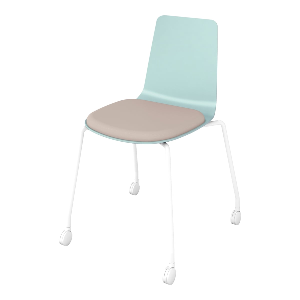 背座ホワイトターコイズ／座パッド(レザー)ブライトグレー