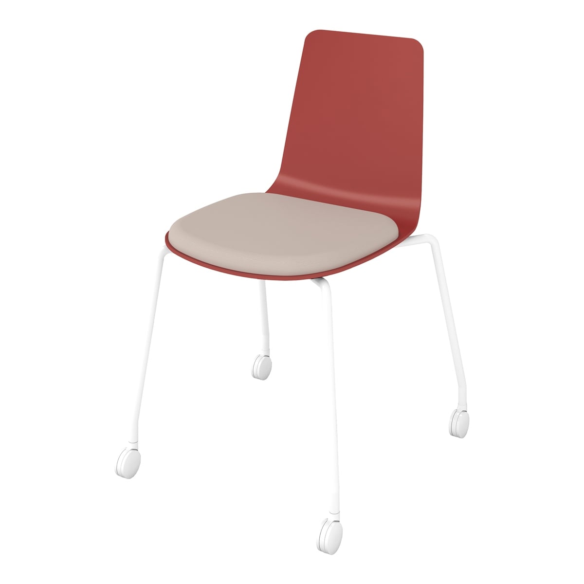 背座パーシアンレッド／座パッド(レザー)ブライトグレー