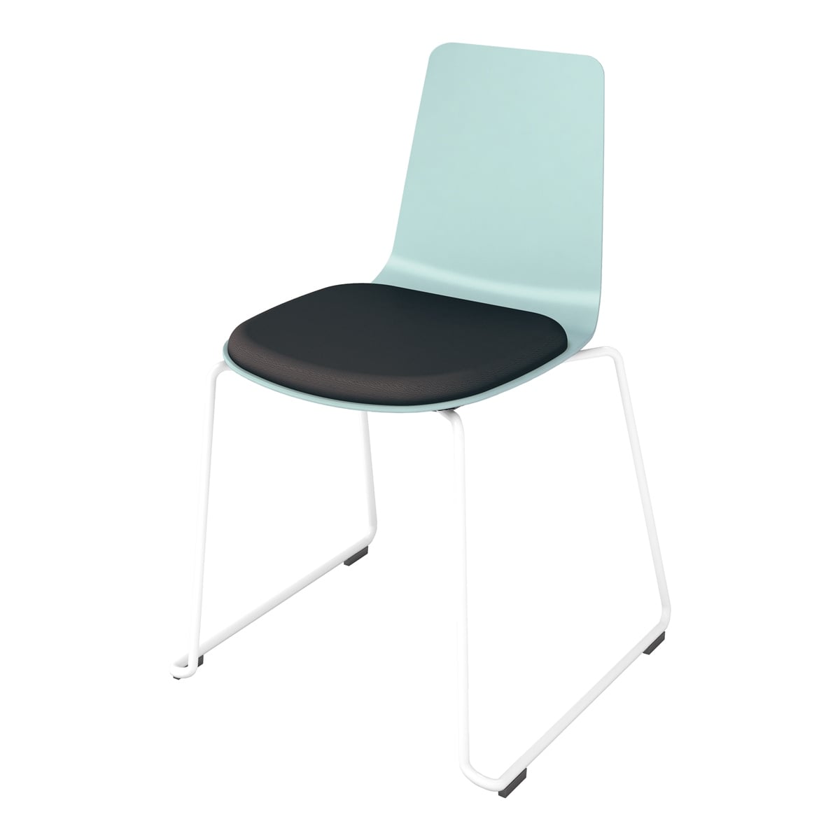 背座ホワイトターコイズ／座パッド(レザー)ブラック