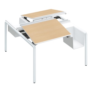 天板ナチュラルオーク／脚ホワイト