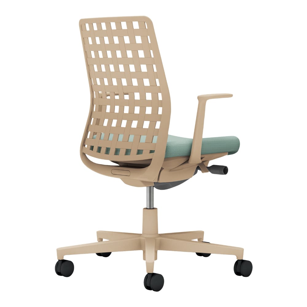 背樹脂：ソフトベージュ／座：アッシュターコイズ