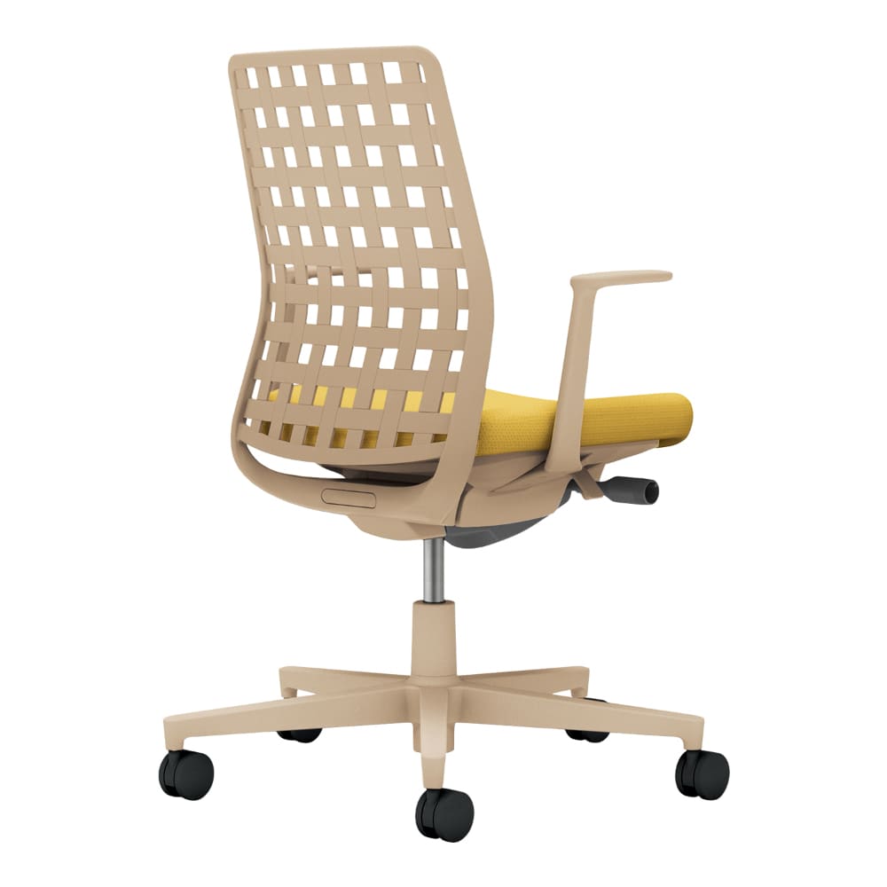 背樹脂：ソフトベージュ／座：オリーブイエロー