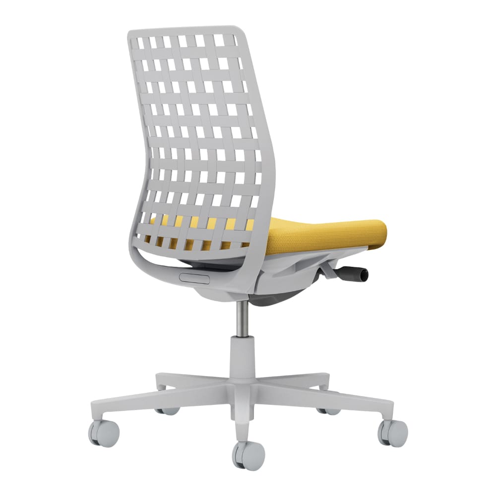 背樹脂：ライトグレー／座：オリーブイエロー