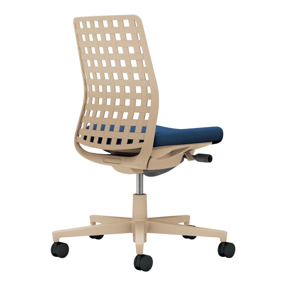 背樹脂：ソフトベージュ／座：ネイビー