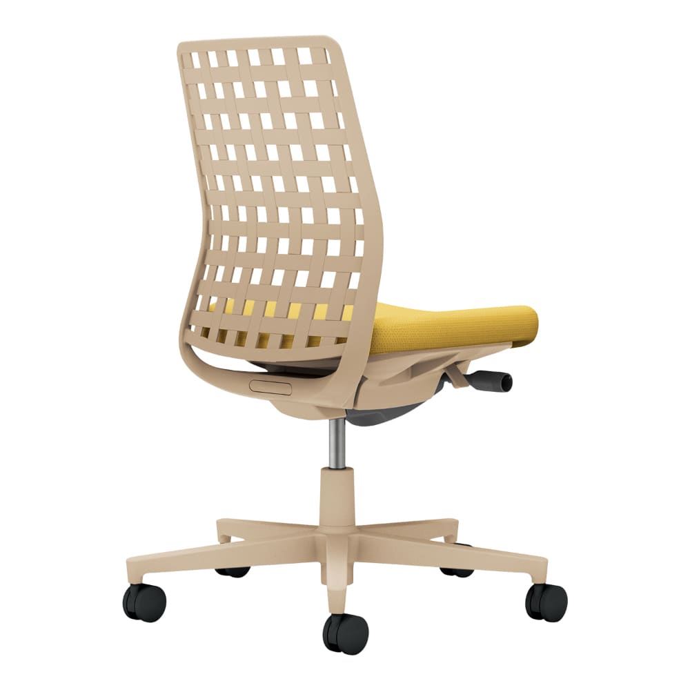 背樹脂：ソフトベージュ／座：オリーブイエロー