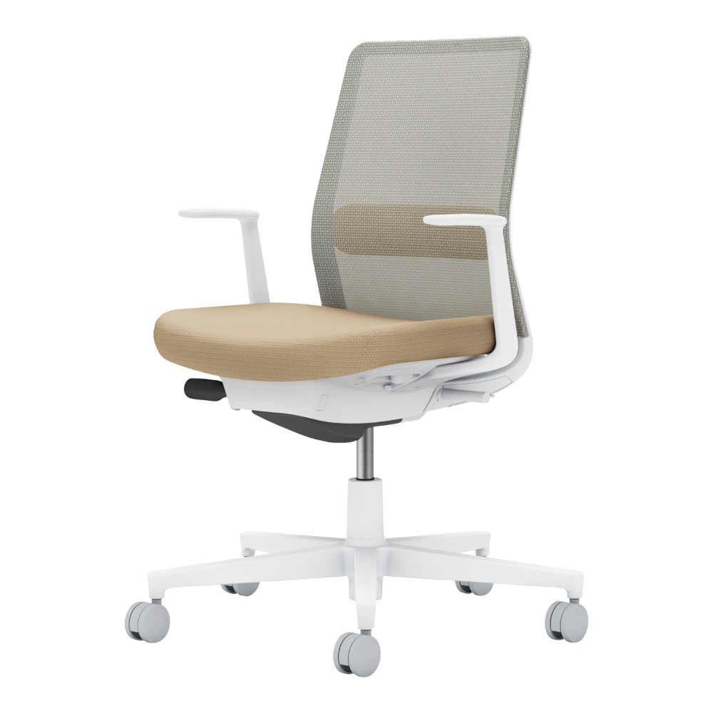 背：ライトグレー／座・ランバー： ソフトベージュ