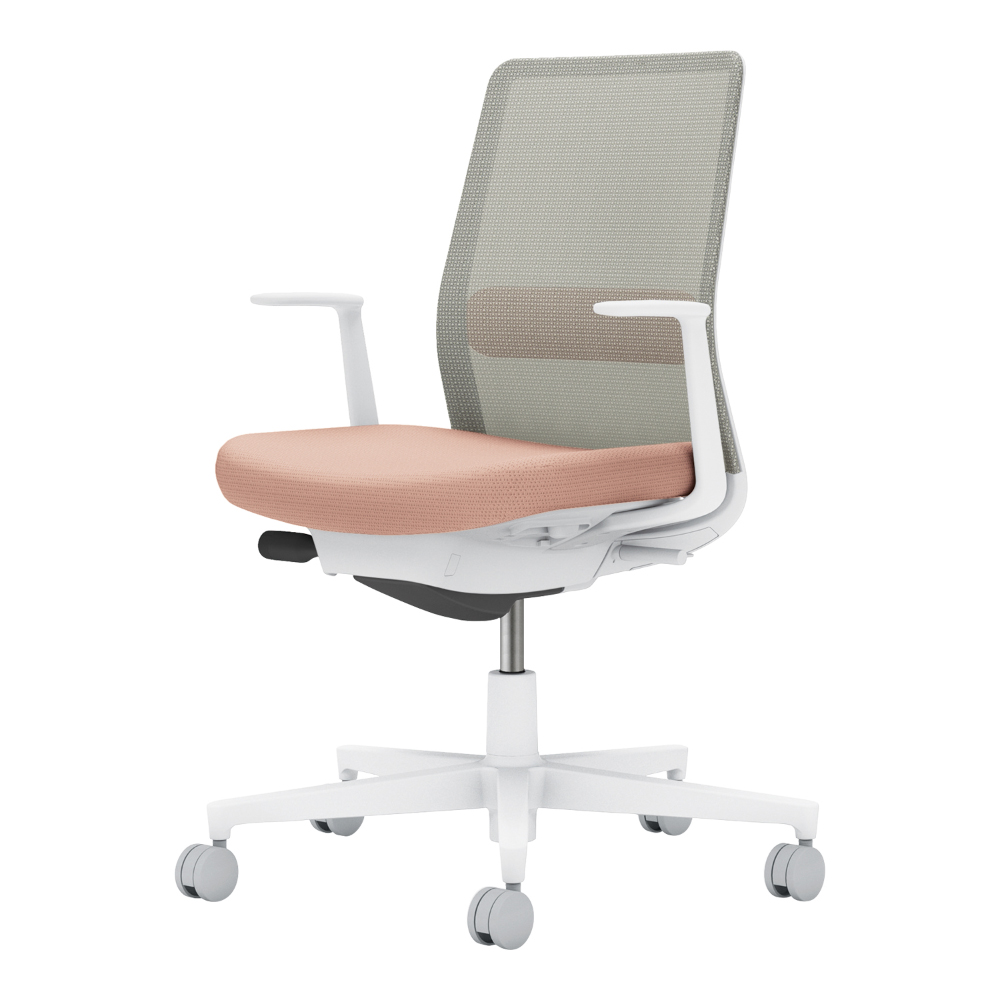 背：ライトグレー／座・ランバー： アッシュピンク