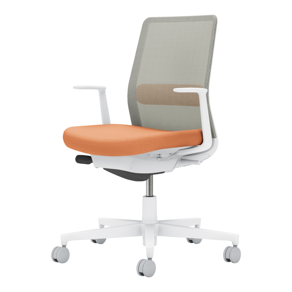 背：ライトグレー／座・ランバー： ペールテラコッタ