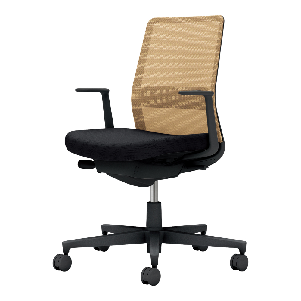 背・ランバー：ソフトベージュ／座：ブラック