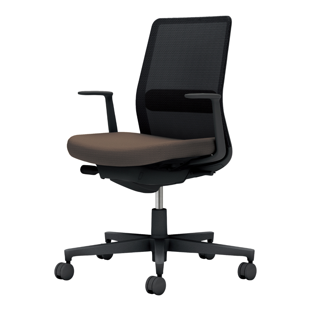 背：ブラック／座・ランバー： ダークグレージュ