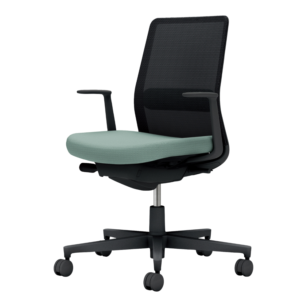 背:ブラック/座・ランバー: アッシュターコイズ