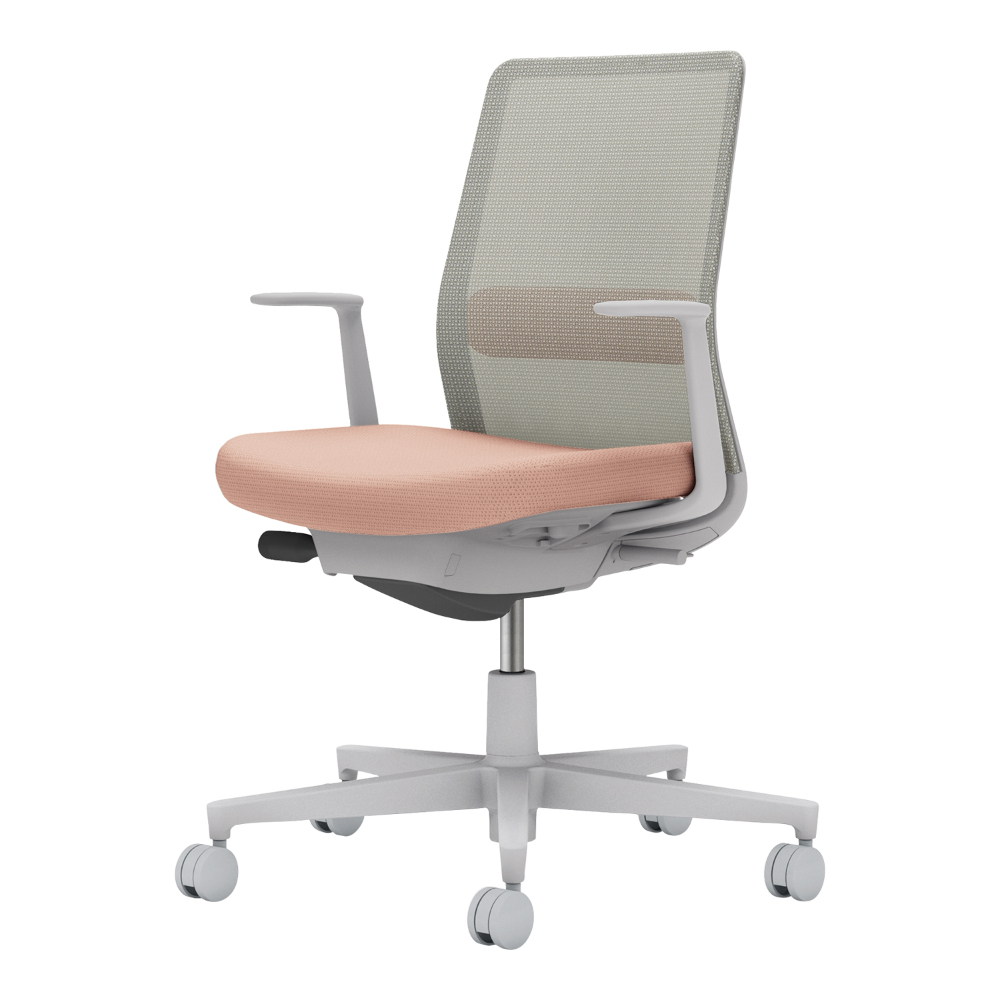 背：ライトグレー／座・ランバー： アッシュピンク