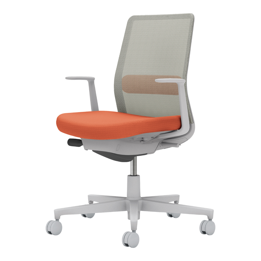 背：ライトグレー／座・ランバー： ソフトテラコッタ