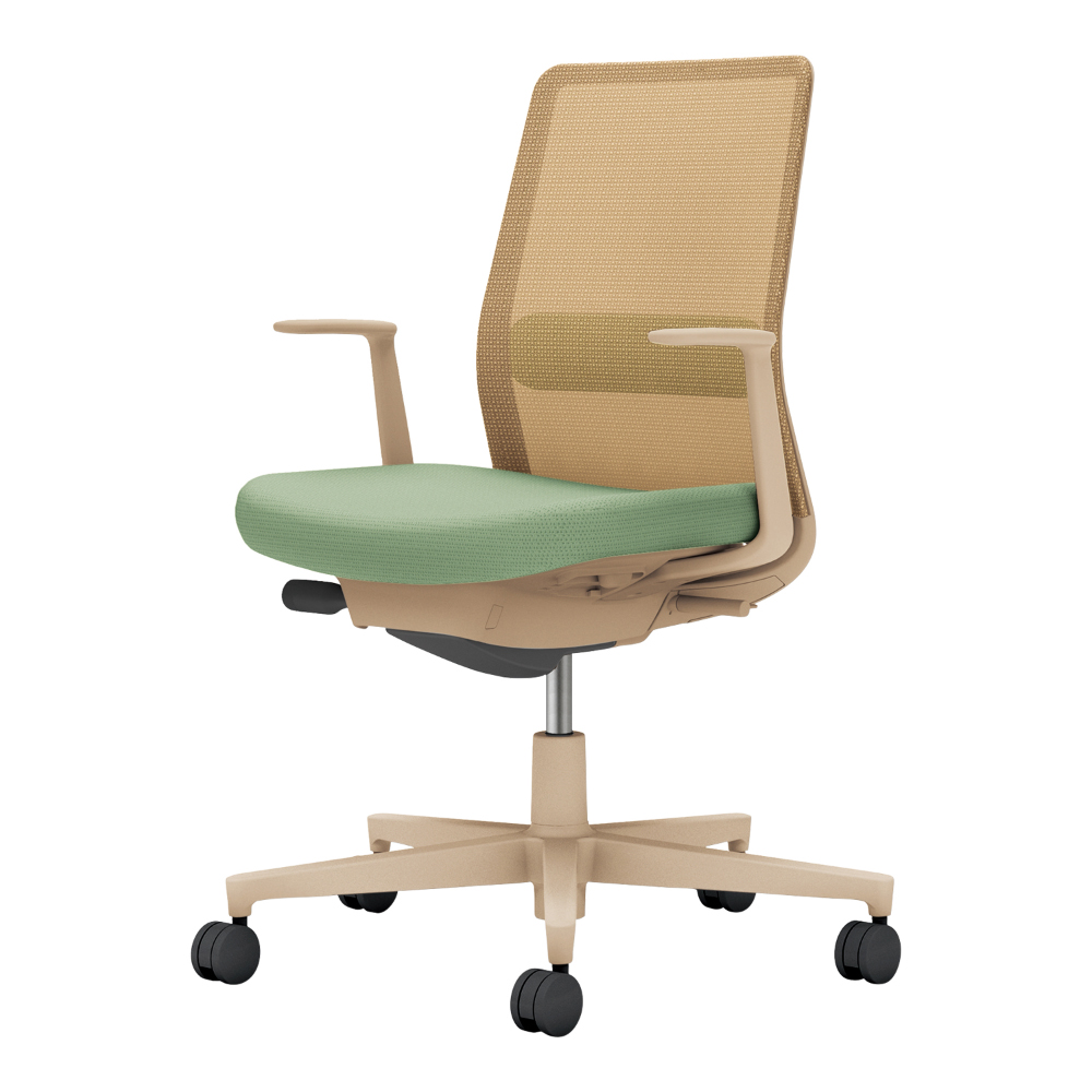 背:ソフトベージュ/座・ランバー: パウダーミント