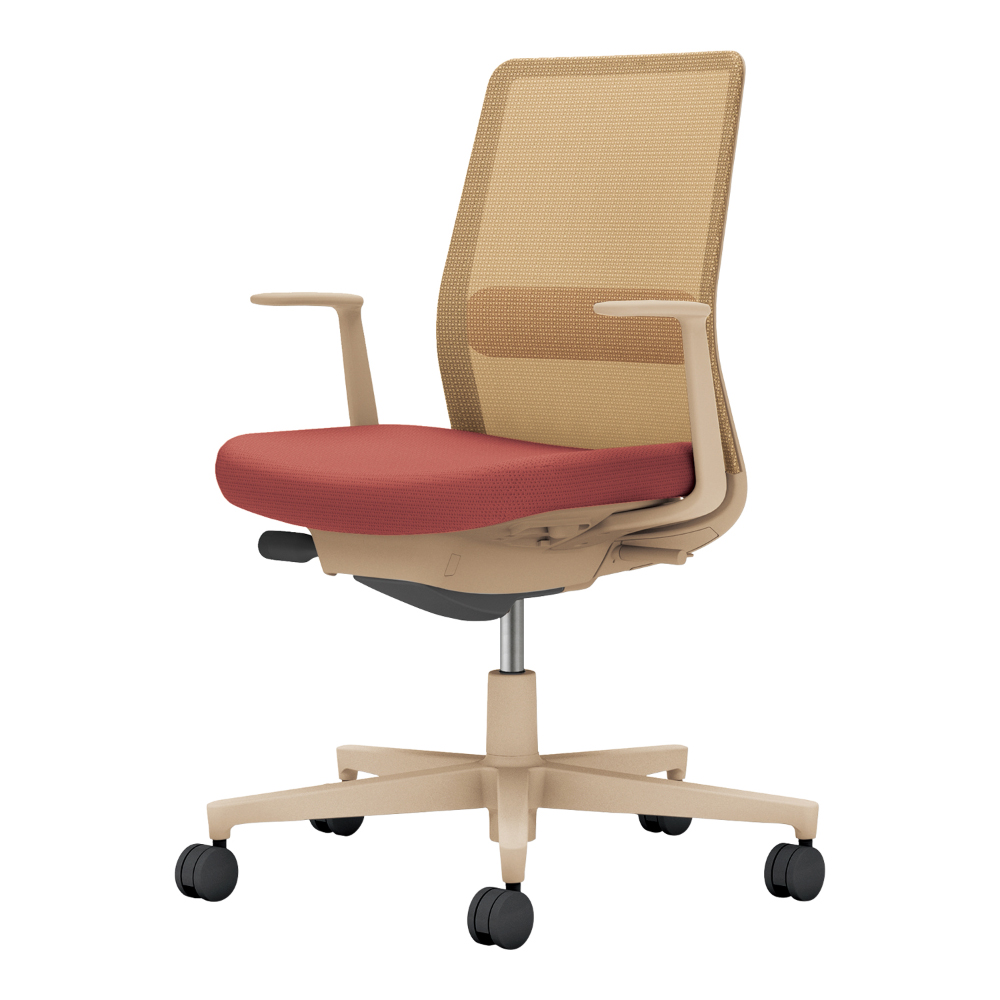 背:ソフトベージュ/座・ランバー: パーシアンレッド