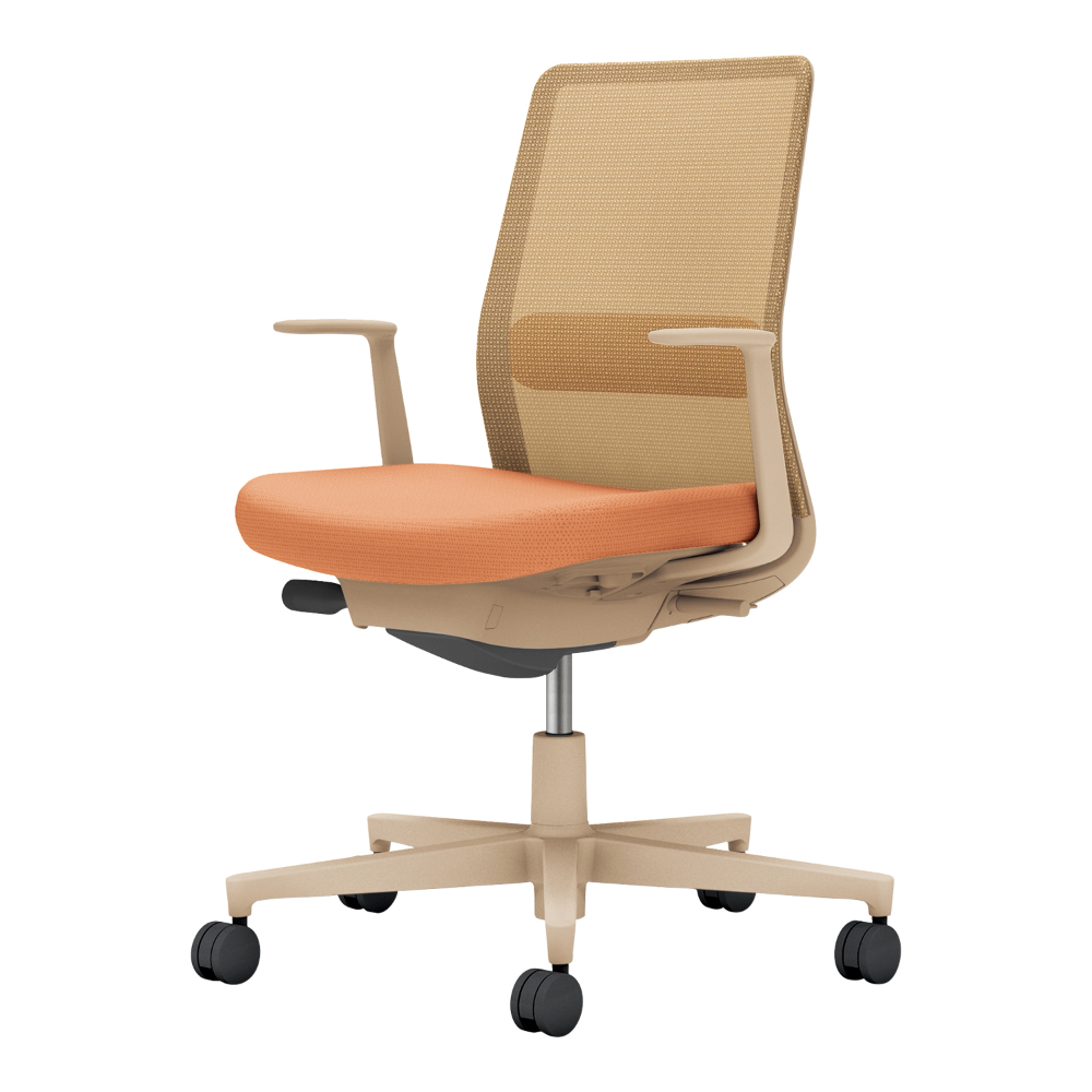 背:ソフトベージュ/座・ランバー: ペールテラコッタ