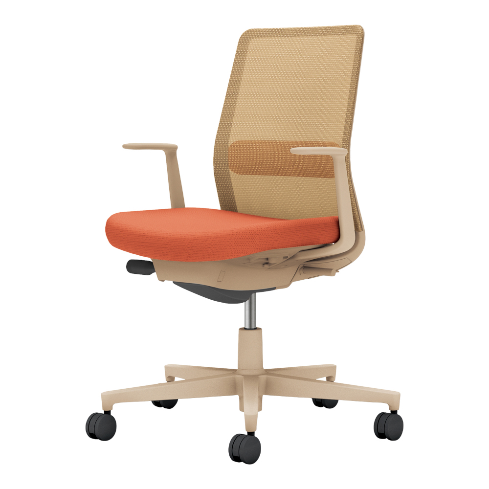 背:ソフトベージュ/座・ランバー: ソフトテラコッタ