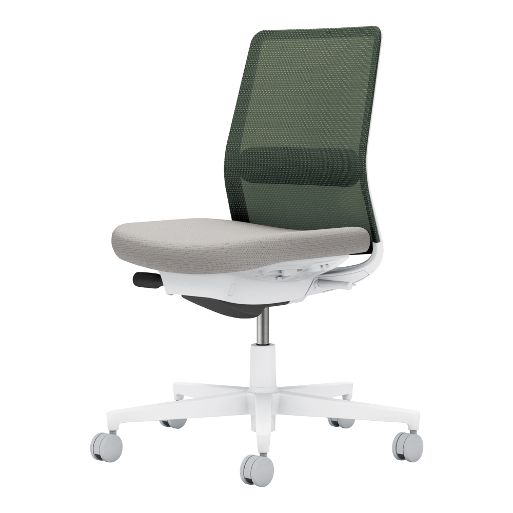 背・ランバー：ディープグリーン／座：ライトグレー