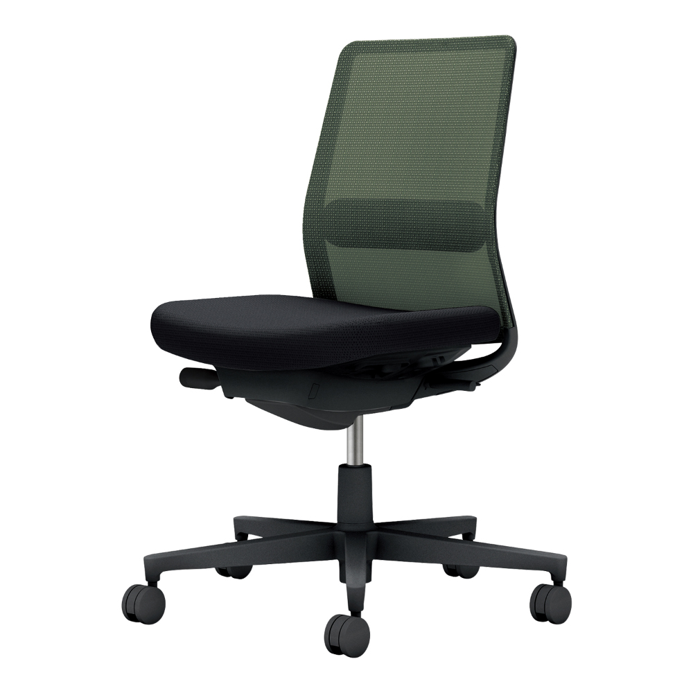 背・ランバー：ディープグリーン／座：ブラック