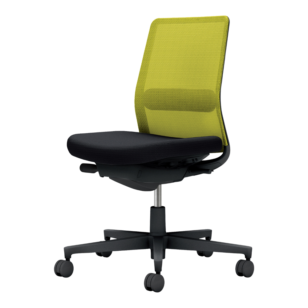 背・ランバー：ライトオリーブ／座：ブラック