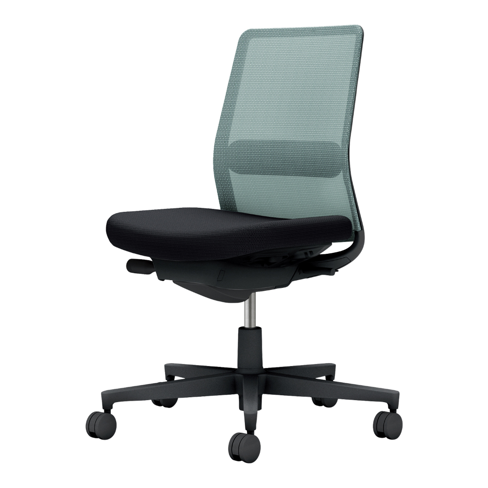 背・ランバー：アッシュターコイズ／座：ブラック