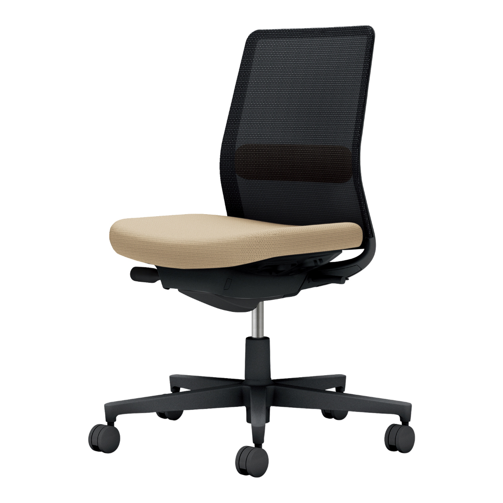 背：ブラック／座・ランバー： ソフトベージュ