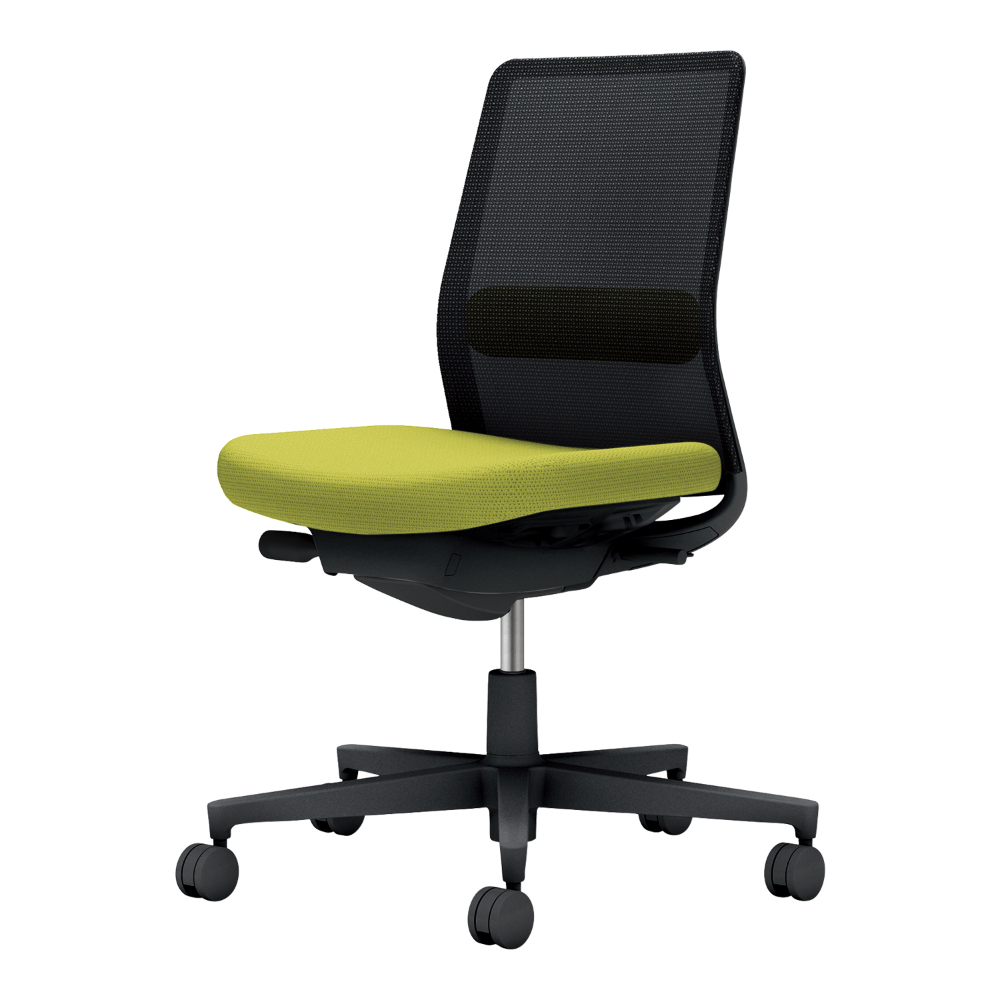 背：ブラック／座・ランバー： ライトオリーブ