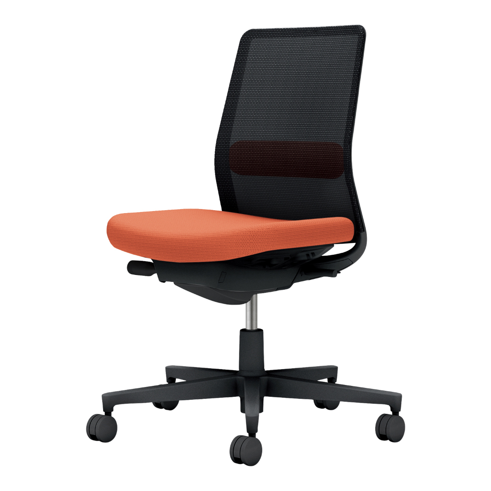 背：ブラック／座・ランバー： ソフトテラコッタ