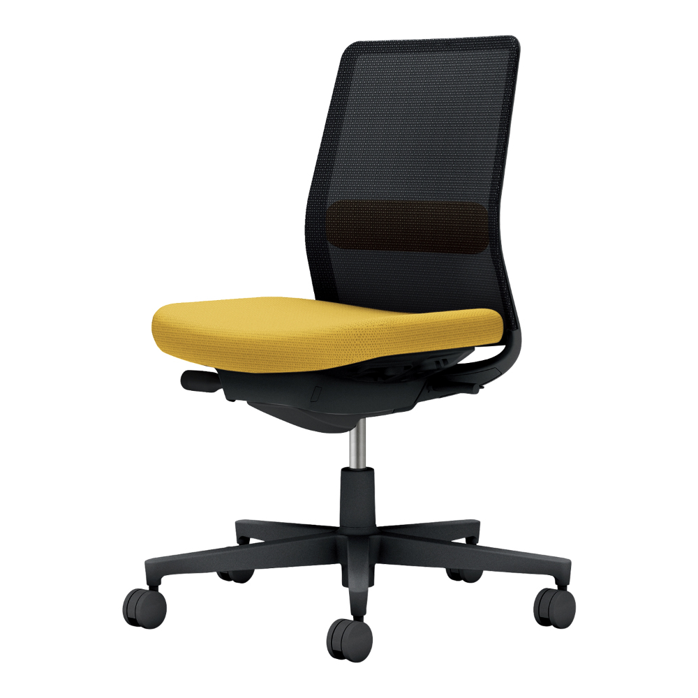 背：ブラック／座・ランバー： オリーブイエロー