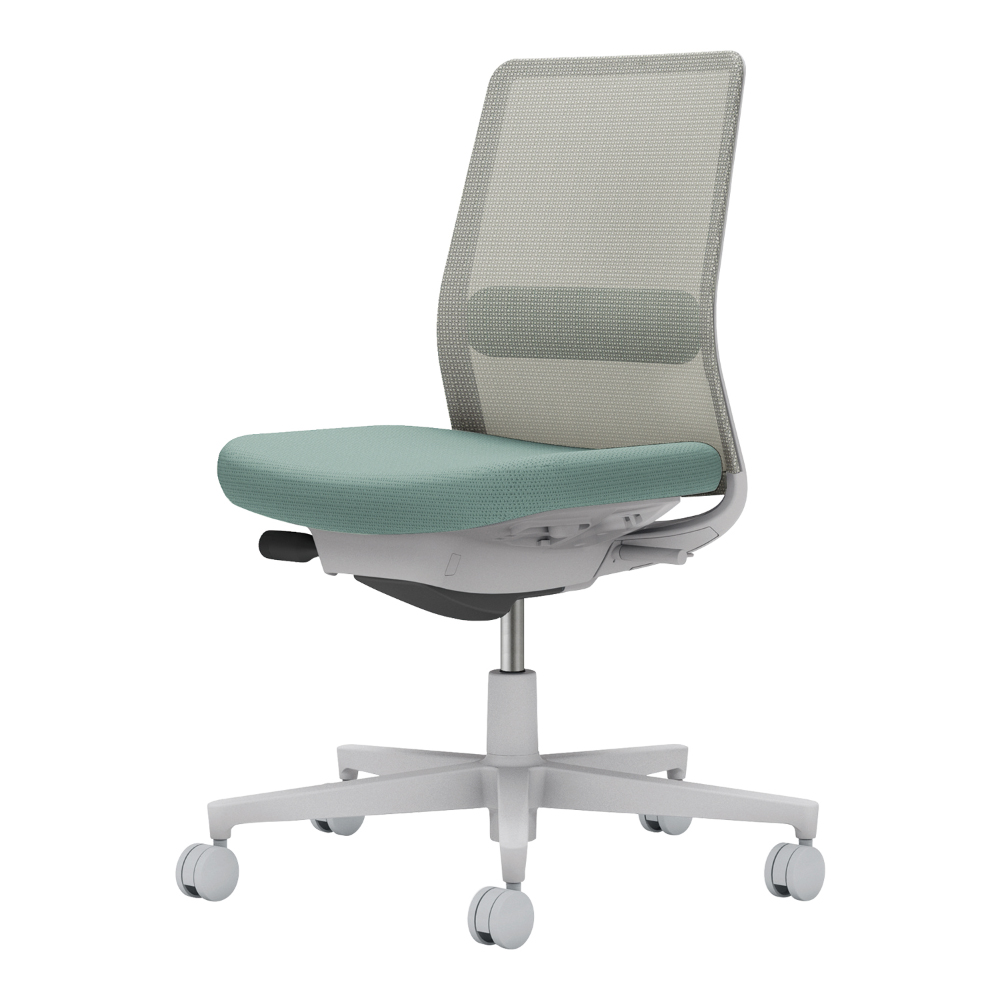 背:ライトグレー/座・ランバー: アッシュターコイズ