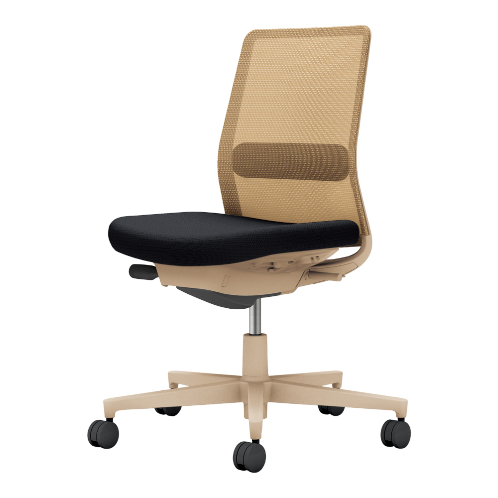 背：ソフトベージュ／座・ランバー：ブラック