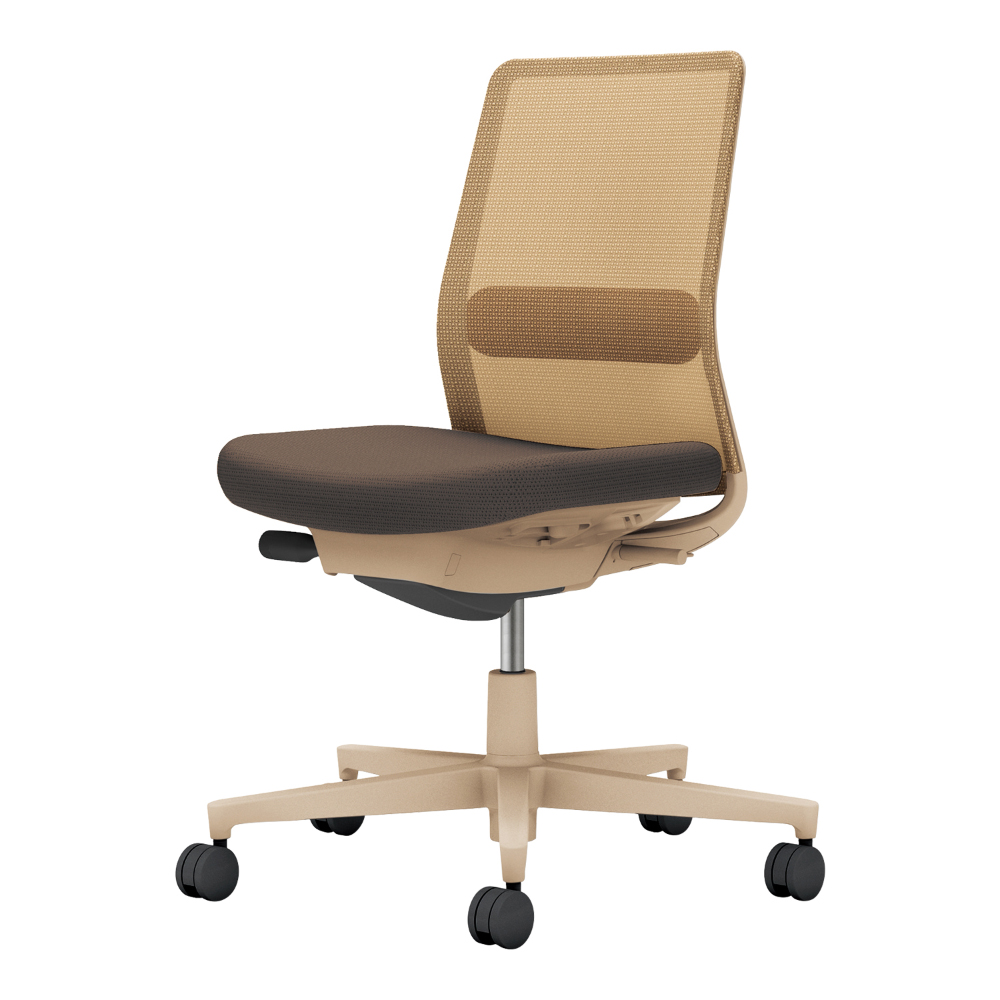 背：ソフトベージュ／座・ランバー： ダークグレージュ