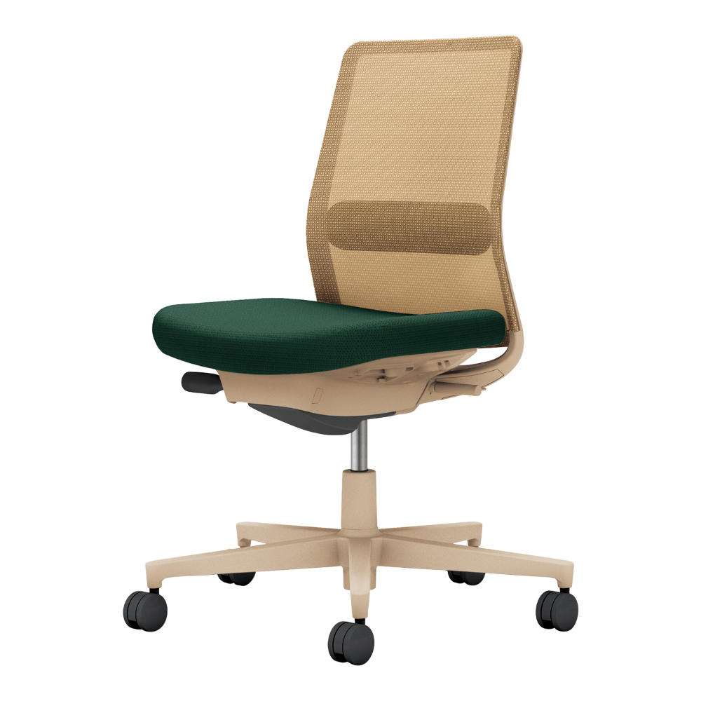 背：ソフトベージュ／座・ランバー： ディープグリーン